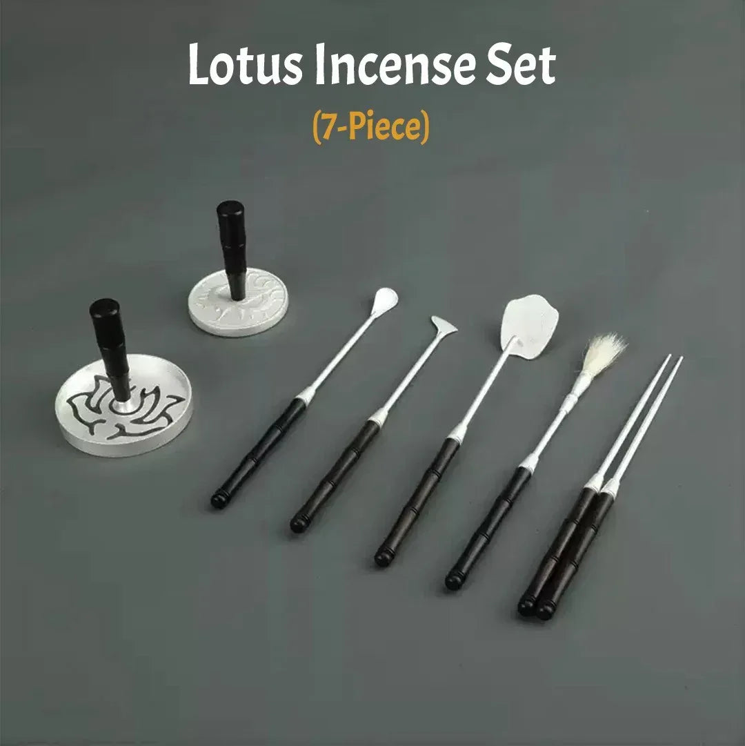 Brass & Ebony Incense Seal Tools Set - Premium Ceremony Kit | NewZen
