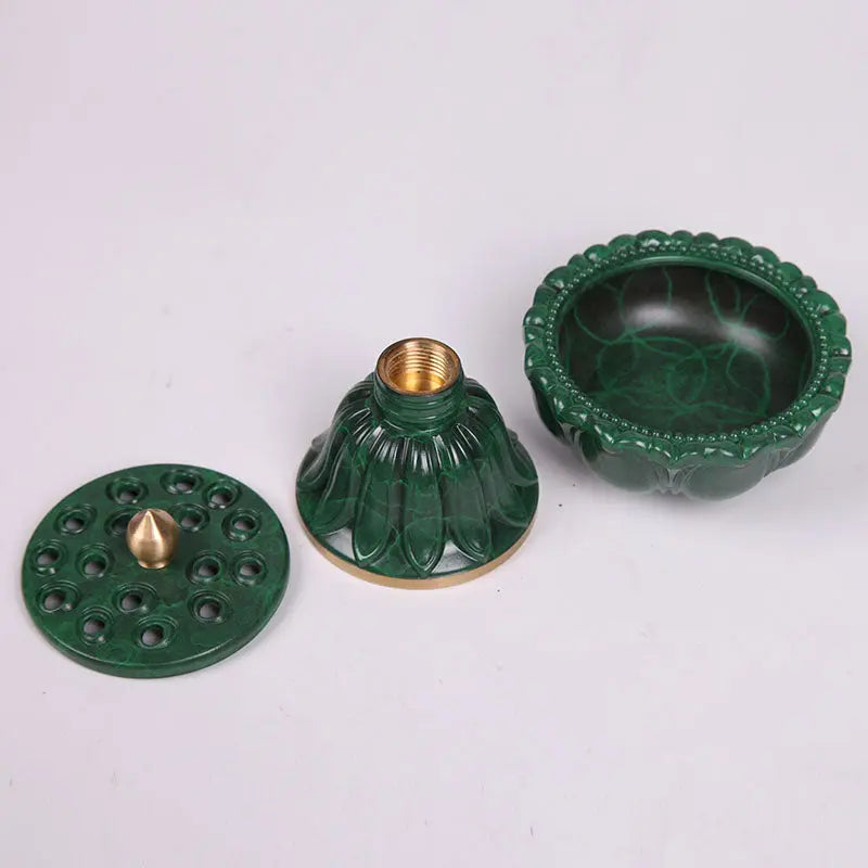 Antique Lotus  Copper Incense Burner For Home Aroma NewZen