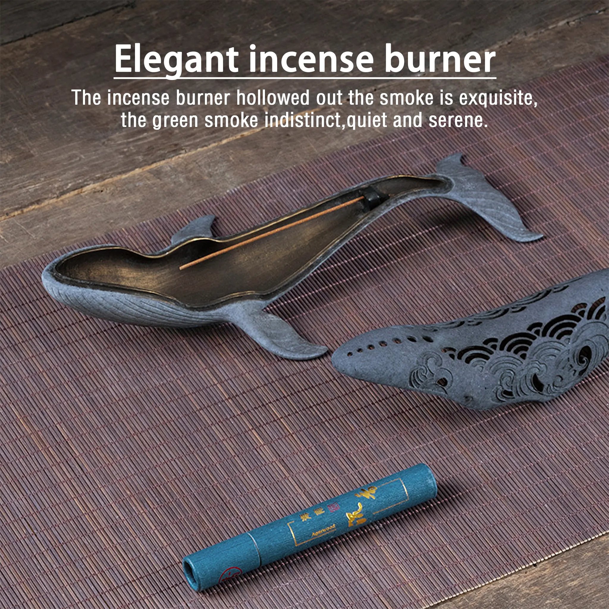 Whale Line Incense Burner - Alloy Material, Exquisite Craftsmanship NewZen