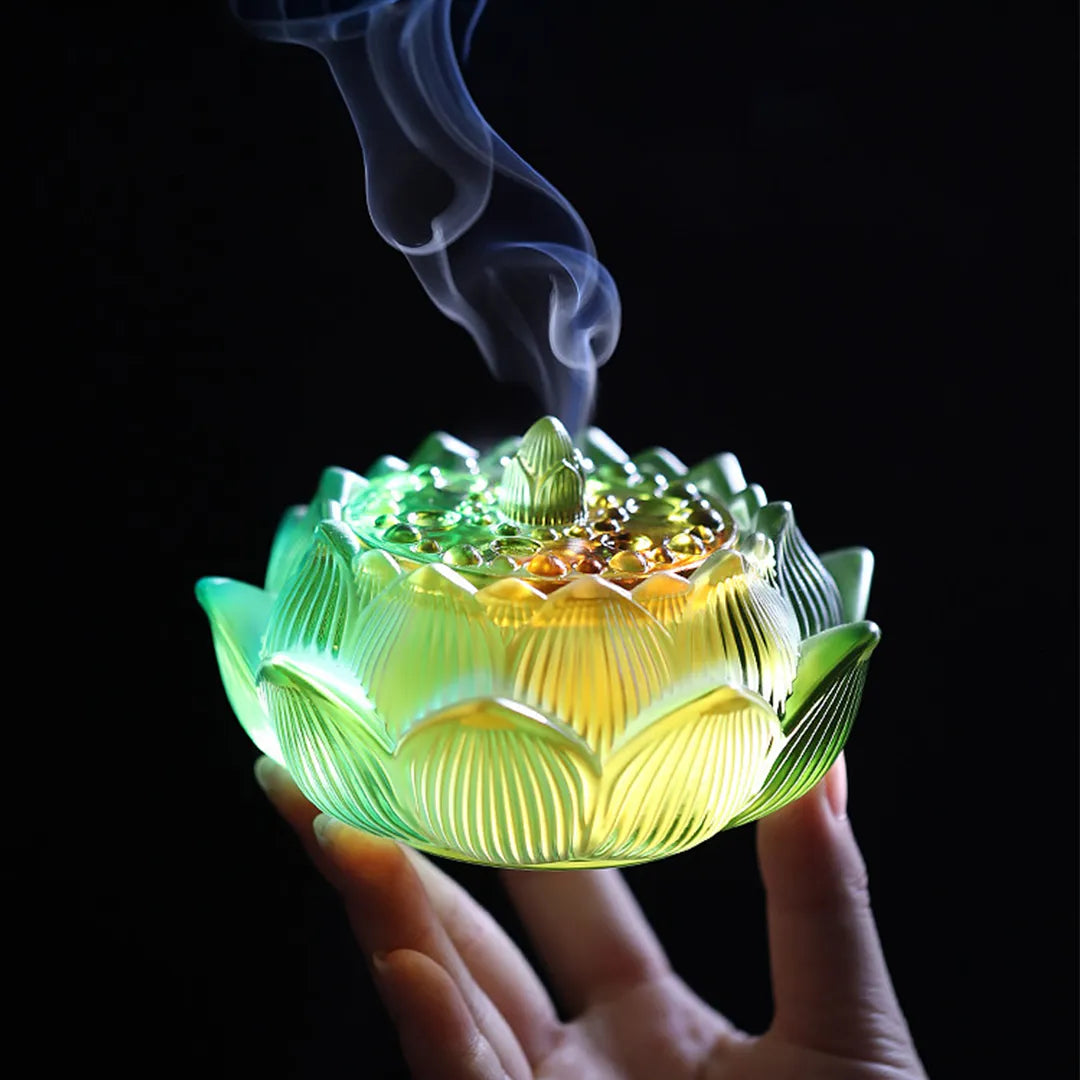 Iridescent Glazed Lotus-Core Incense Burner | NewZen